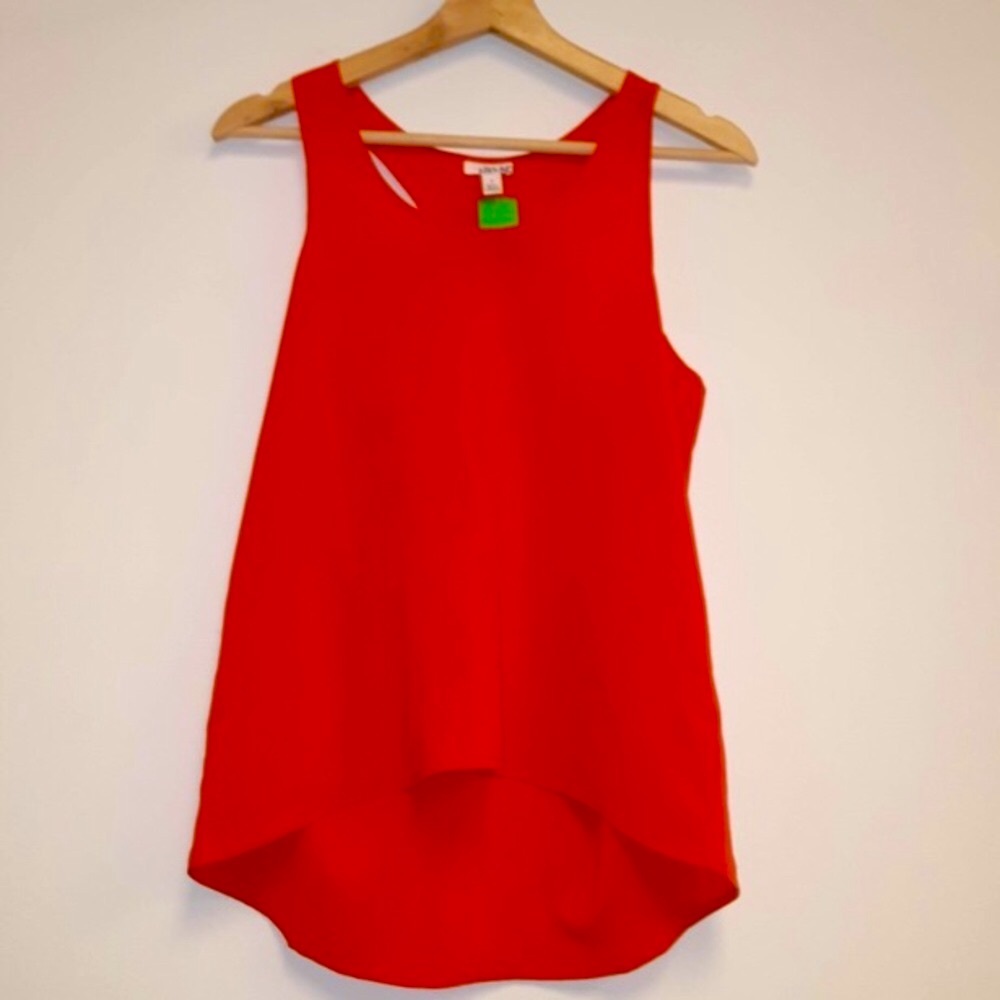 Nordstrom aBound Chiffon Women's Red Sleeveless Top | Smooth & Comfortable Tank